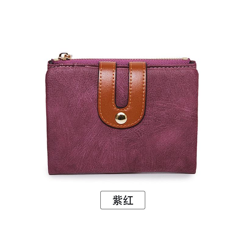 New Wallet Women's Zipper Buckle Contrasting Color Change Bag Simple Fashion Short Women's Wallet