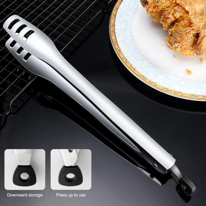 Kitchen Tongs 12.5 Inch Buffet Tongs Stainless Steel Grilling Tool Multipurpose Clamp Kitchen Gadgets For Sausage Steak Salad