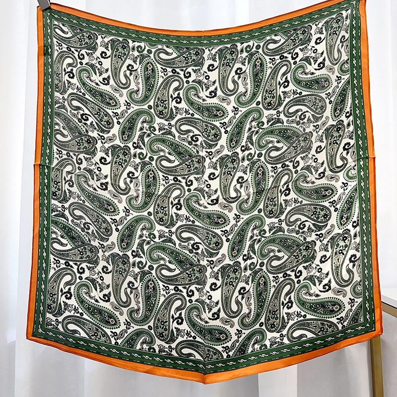 Simple and Elegant Temperament Mulberry Silk Silk Scarf Square Scarf Daily Travel with Exquisite Printed Satin Silk Scarf Square Scarf
