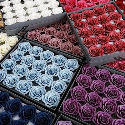 Qixi Kærlighed Rose Duftende Sæbeblomst Buket – Konserveret Syv-Lags Aromaterapi Blomst