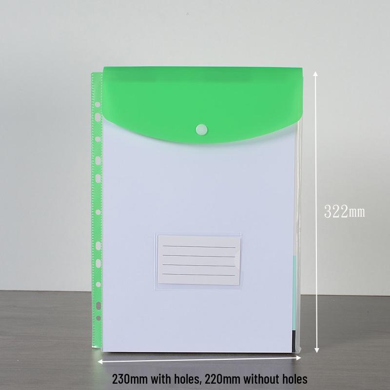 A4 11-Hole Vertical Loose-Leaf Document Bag with Colored Labels