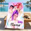Custom Name Fantasy Heroes Stylish Digital Printing Beach Towel Quick‑Drying Absorbent Blanket for Beach Pool Gym Travel