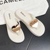 Modische offene Zehen Metall Herz Hausschuhe Rutschfeste PVC Hausschuhe Für Damen Weiche Sohle Strandbekleidung Schuhe Küsten Slides Sandalen Outdoor