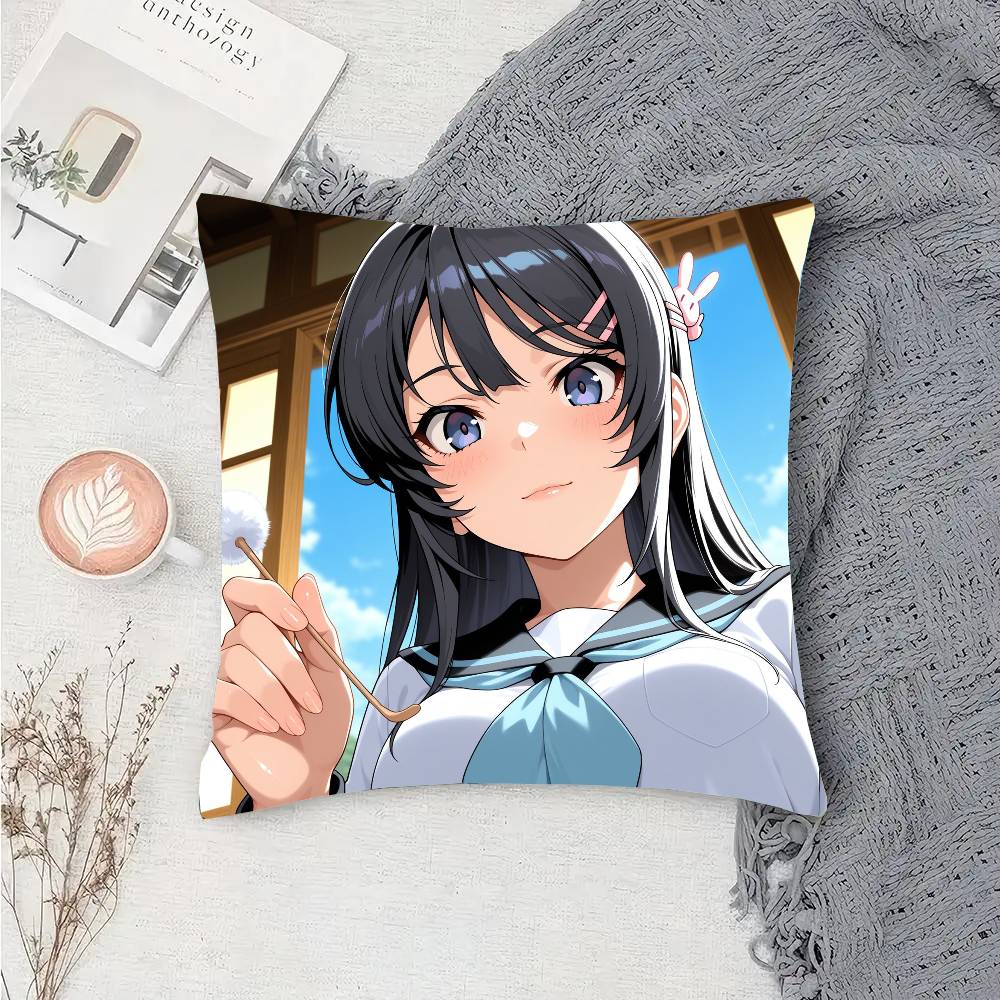 Mai Sakurajima Anime Pillow Case Sofa Cushion Cover Room Home Decoration