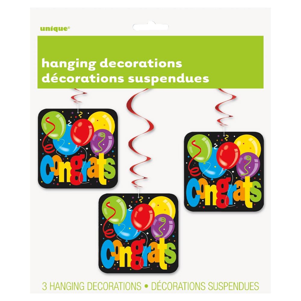 Unique Party Congratulations Party Hanging Decoration (Pack of 3)
