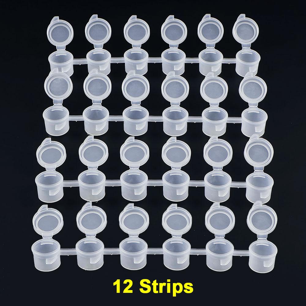 

Silicone World 12 Strips 6 Connected Paint Boxes 3ML Acrylic Pigment Packaging Box Transparent Plastic Empty Box Storage Cans