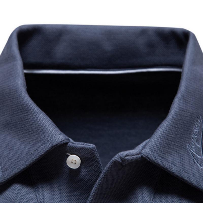 Men’s Washed Long Sleeve Polo Shirt
