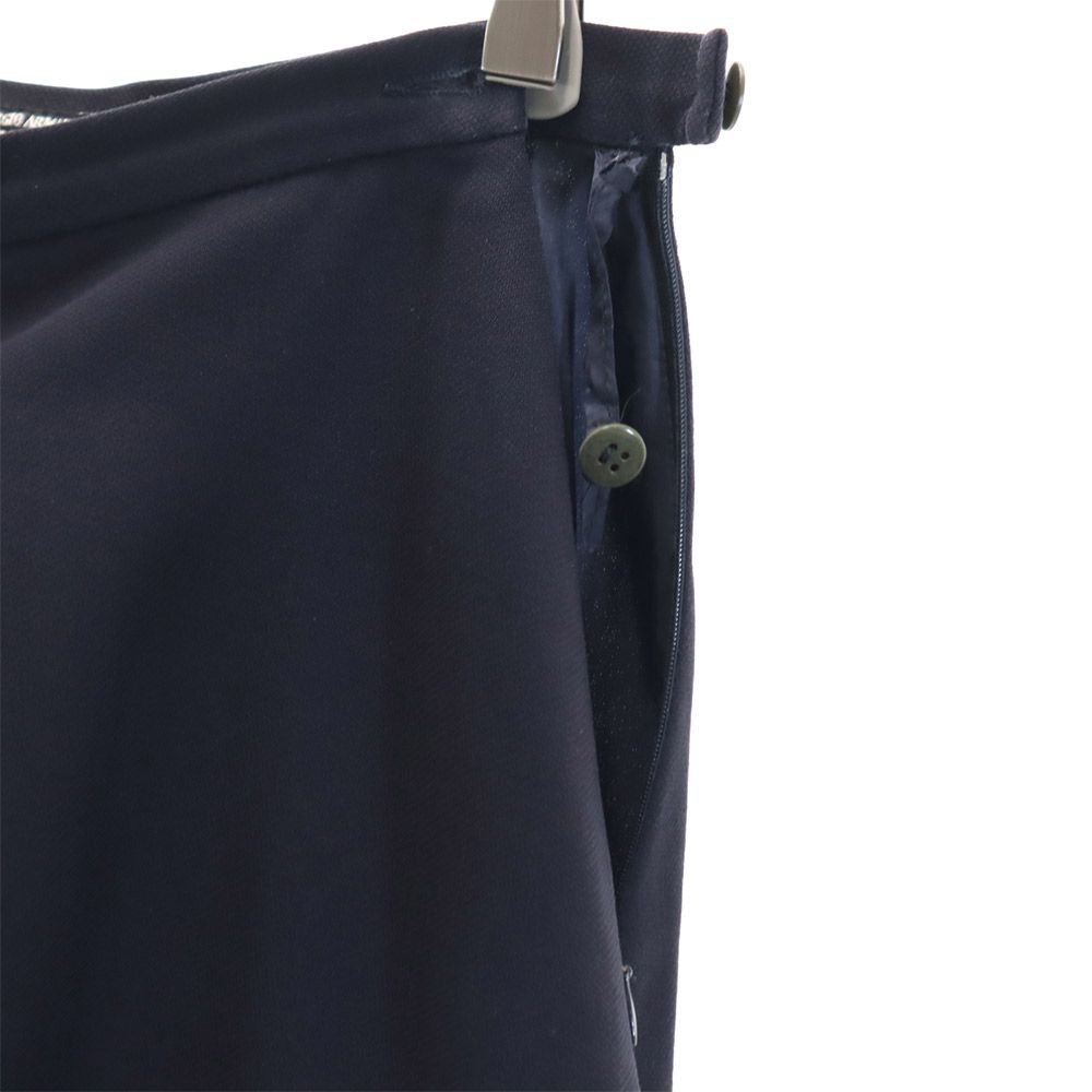 GIORGIO ARMANI 90s Italian Wool Old Midi length flare skirt 40 Navy Women Used