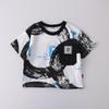 2026 New Boys' Summer Outfit: Stylish Infant Letter Pocket Short Sleeve Two-Piece Set