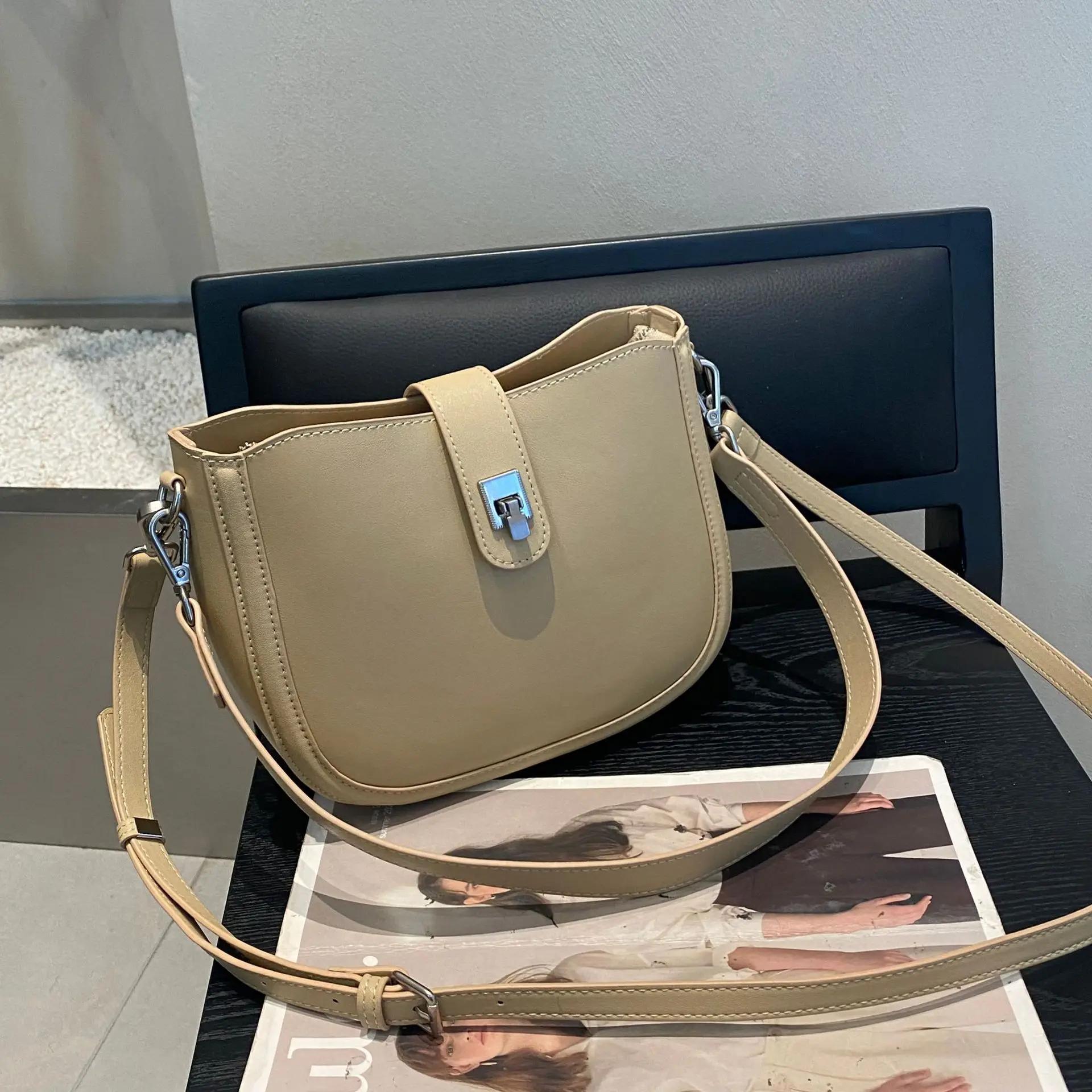 

Genuine Cow Leather Women s Small Bucket Bag - Stylish Practical Saddle Bag, Versatile Underarm and Crossbody Purse for Ladiy хаки