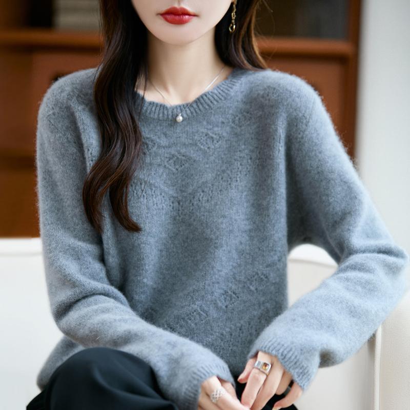 Dámský kašmírový svetr Kašmír Qinghe 30% kašmír 70% vlna podzimní a zimní pulovr hřejivý a módní