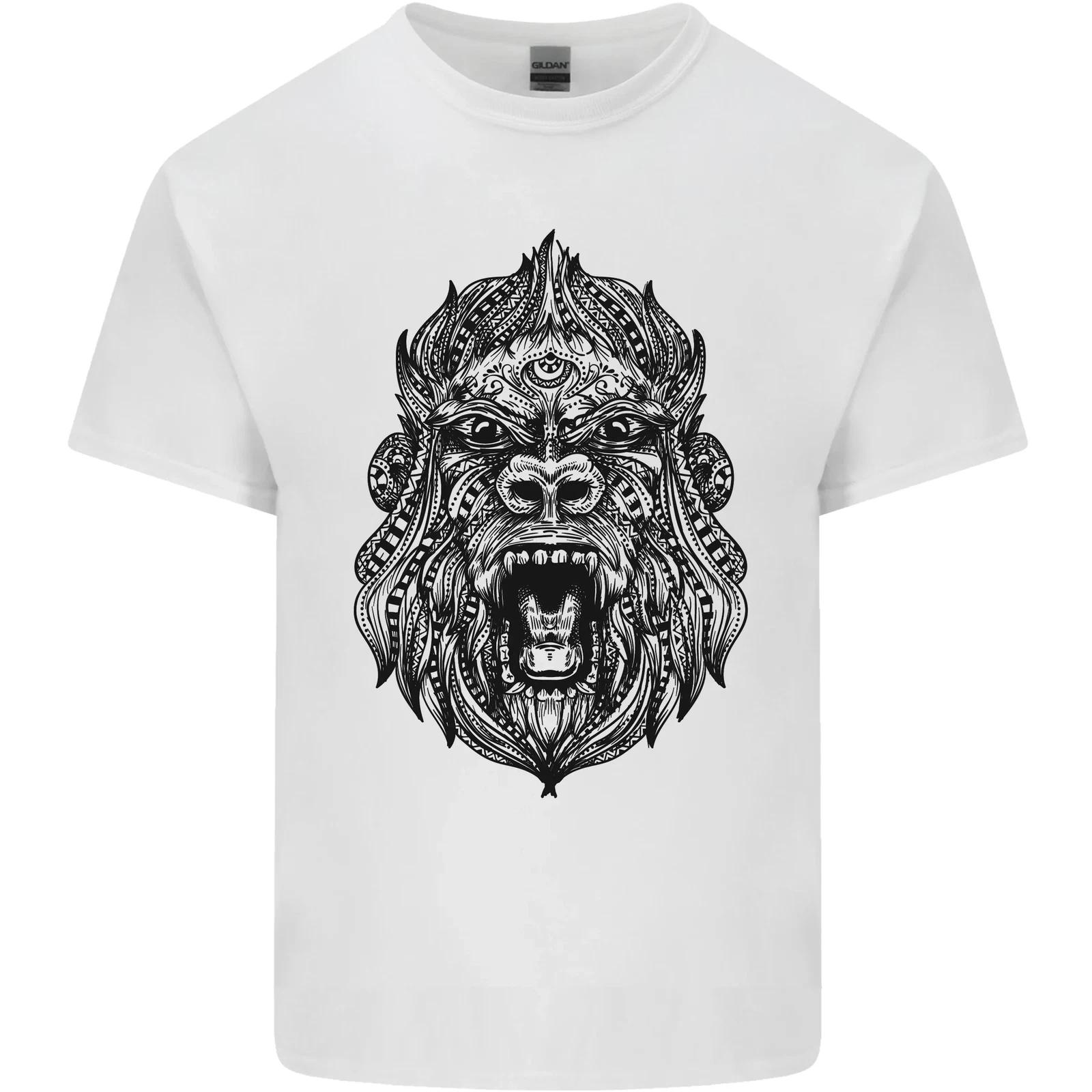 Mandala Art Ape Kids T-Shirt Childrens L