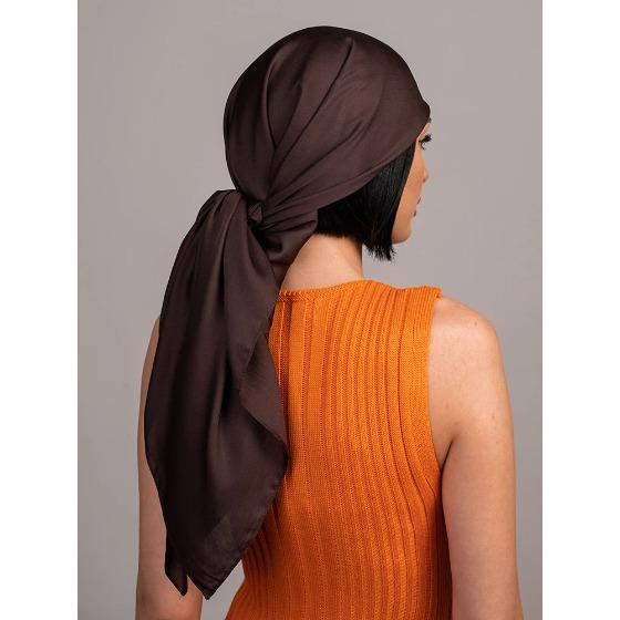 90cm Solid Colors Neckerchief Hijab Scarf For Women Soft Satin Headband Hair Scarves Female Square Shawls Head Scarfs For Ladies