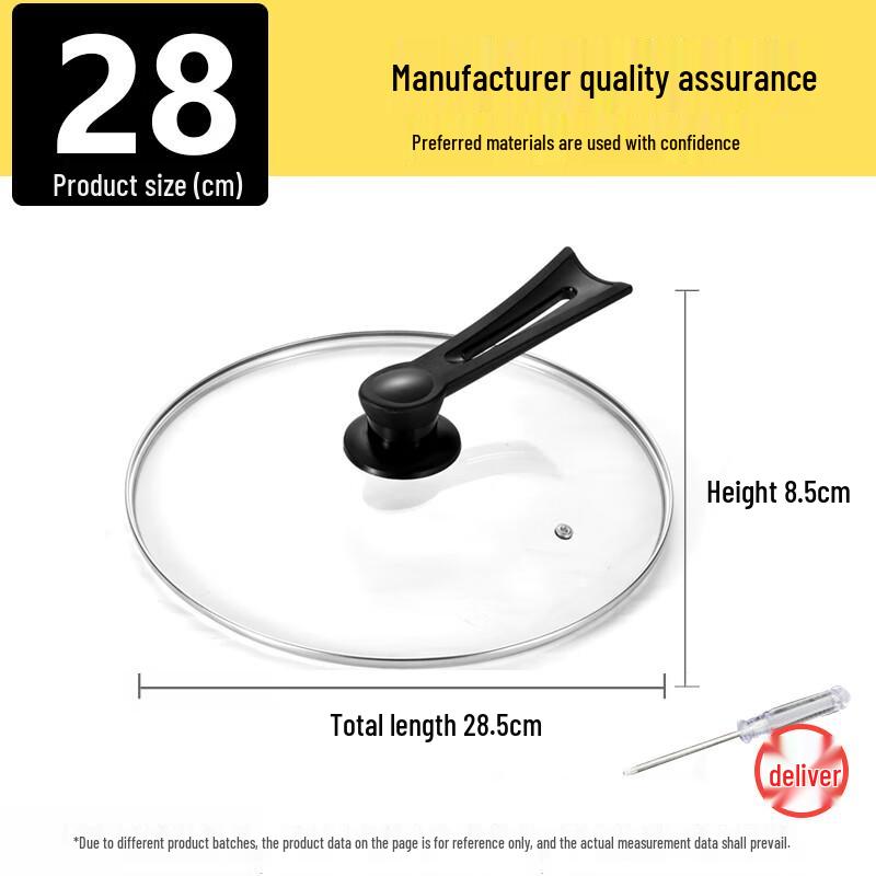 Universal Tempered Glass Pot Lid with Standing Handle