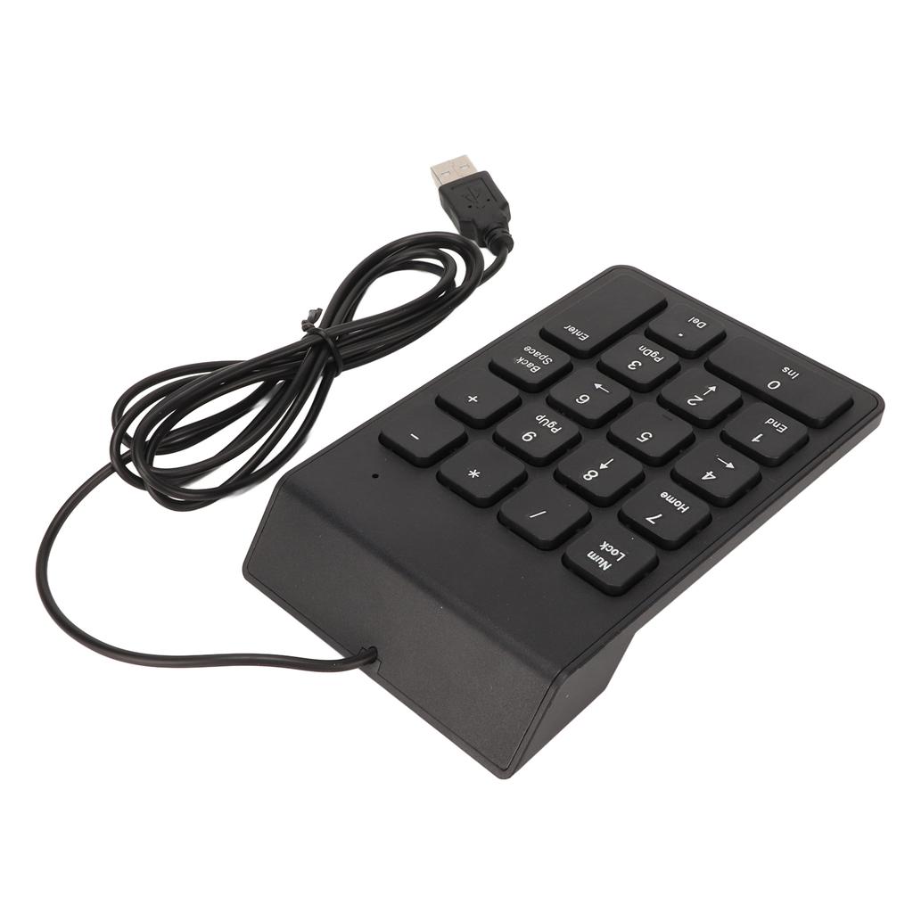 Wired Number Pad 18 Keys Ergonomic USB Plug and Play Quiet Typing Mini Numeric Keypad for PC Laptop Desktop 1 Piece