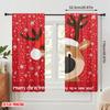2 Stück, 2D-Flachdruckmuster Vorhänge Niedliches Rentier Weihnachten Schnee_b Vielseitiger Stoff (ohne Stange) Vielseitig Alles Ideal für