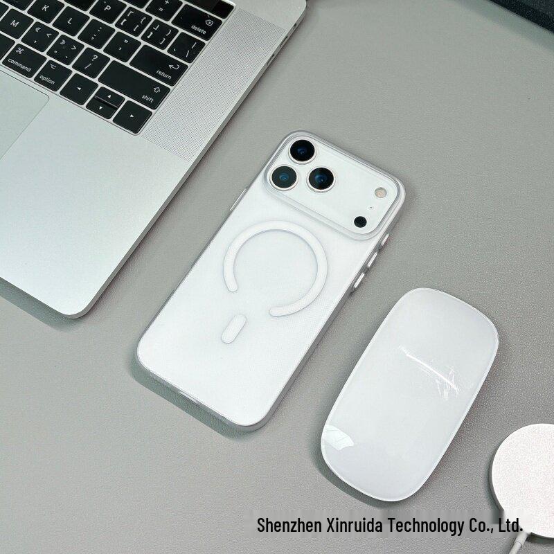 

iPhone 17 Pro Max Frosted Polka Dot Semi-Transparent Magnetic Drop-Proof Case 15 білий