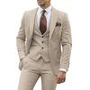 Completi Beige da Uomo 3 Pezzi Slim Fit Smoking da Sposo Abiti da Matrimonio Testimone dello Sposo Groomsmen Abito da Festa Formale Maschile