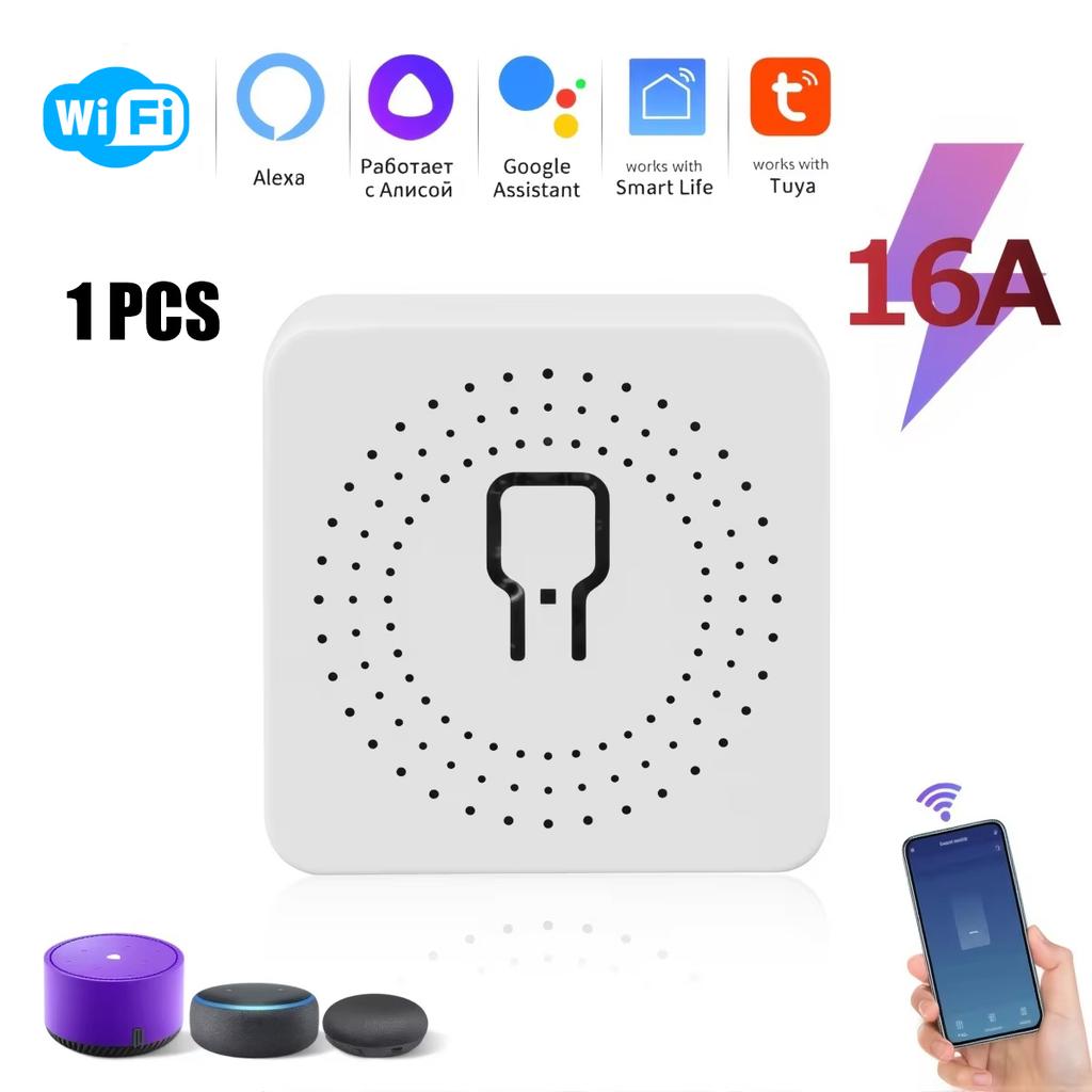 16A/20A Tuya WiFi ZigBee Mini Smart Switch Modul DIY Unterbrecher Relais, Zweiwege-Steuerung mit App Fernbedienung und Sprache Funktioniert mit Alexa Google Home Automation