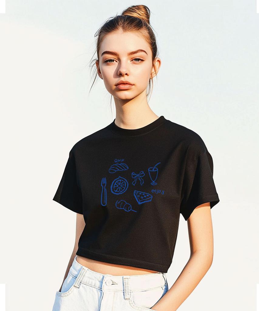 ONEHUNDREDPERCENT FOR WOMAN Ohpxharmonia Brunch Women'S Crop Short Sleeve Tee