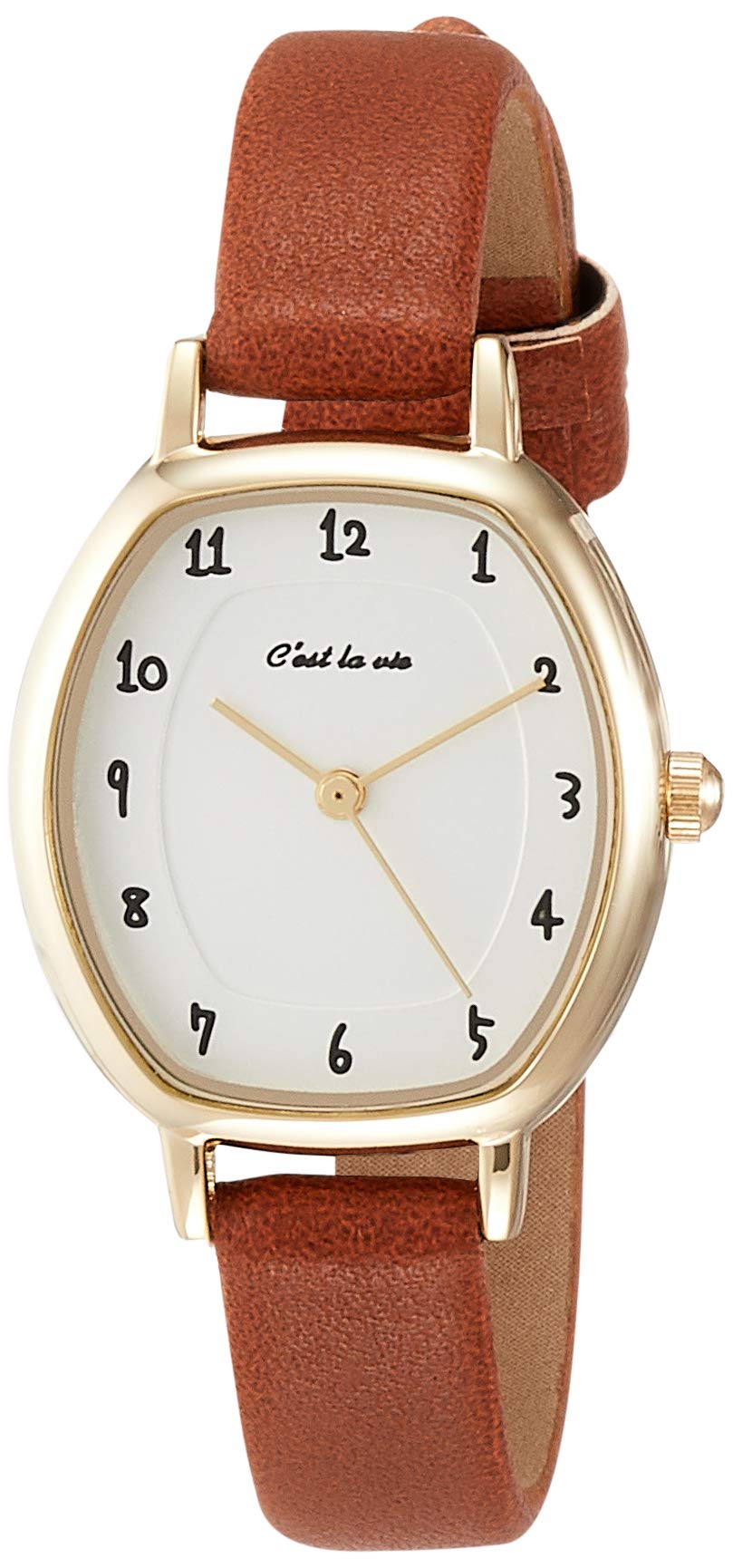 

[Fieldwork] Watch Analog Poire Tonneau Leather Strap White Dial ST247-3 Women s Brown