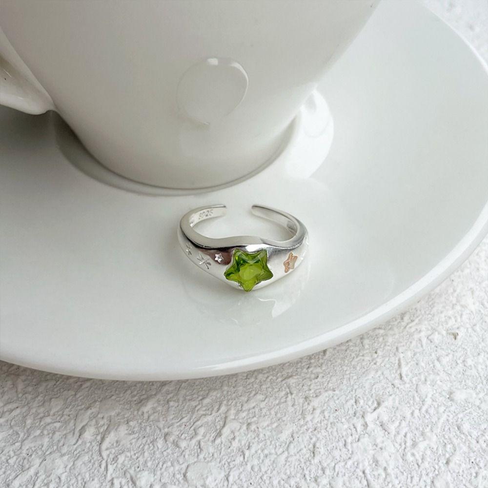 Irregular Shape Crystal Ring Minimalist Handmade Opal Ring Fashionable Gemstone Ring Girls Gift