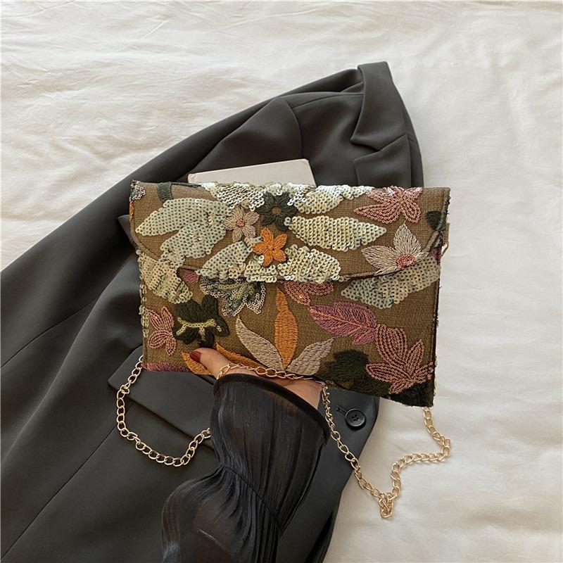 Hochwertige Mode-Ketten-Schulter-Umhängetasche Sommer Neu Vielseitig Pailletten-Umschlagtasche Damen