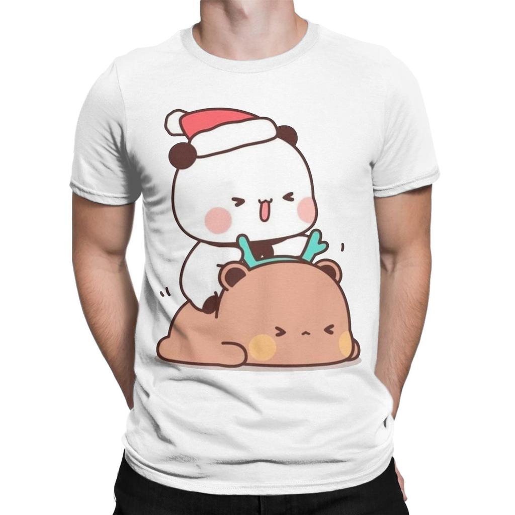 Męskie koszulki Bubu i Dudu Wesołych Świąt Bawełniana odzież Nowość Krótki rękaw Okrągły dekolt T-shirty Pomysł na prezent T-shirt