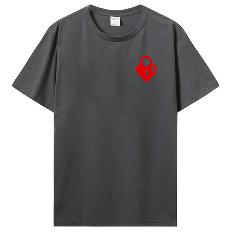Lustige Herzschloss und Schlüssel passende Partnerhemden Hochzeits paar Valentinstagsgeschenk Valentinstag Liebe Unisex Erwachsene Baumwoll Tops