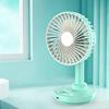 Rotating Desk Fan with 3 Speeds USB Charging Portable Cooling Fan for Office Home Wide-Angle Air Circulation Quiet Summer Gadget