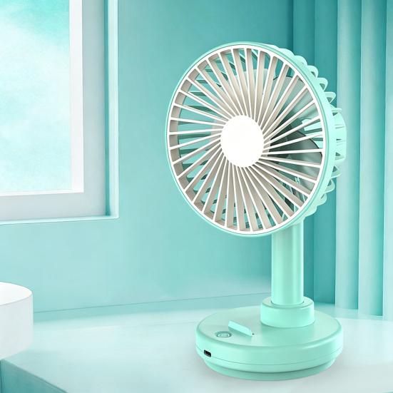 Rotating Desk Fan with 3 Speeds USB Charging Portable Cooling Fan for Office Home Wide-Angle Air Circulation Quiet Summer Gadget