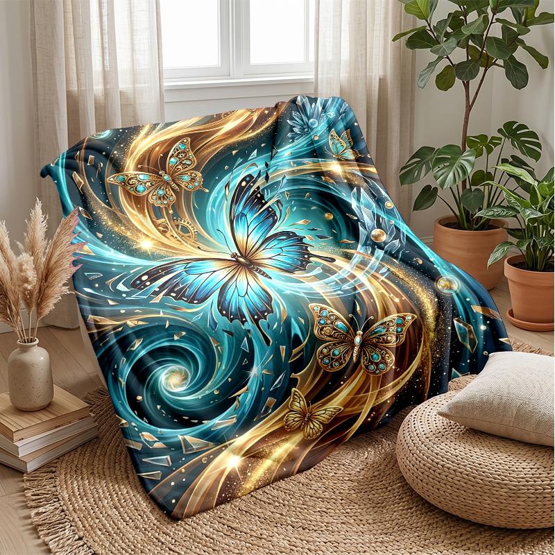 Fairy with Star Wand and Butterflies Theme blanket Lightweight Warm Flannel Blanket Decorative Throw Blanket for Home Decoration