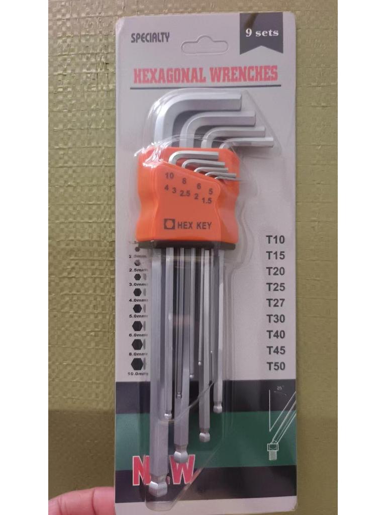 Sechskant Schraubendreher- und Schlüsselsatz - 6-teilig Innenwinkel und Pflaumen-Sechskantschlüssel