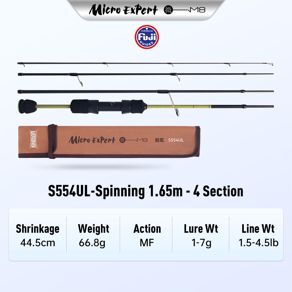 Kingdom Micro Expert Fishing Rods 4/5 Section 1.5m/1.65m MF Casting Rod Spinnng Rod UL UL-L FUJI Guide Ring 61.9g Travel Ultra Light