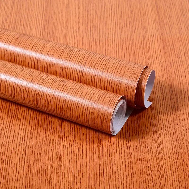 Wasserabweisende Holz-Vinyl-Wandverkleidung Rolle Selbstklebende Dekor Kontaktpapier Türen Schrank Schreibtisch Moderne Möbel Dekorativer Aufkleber
