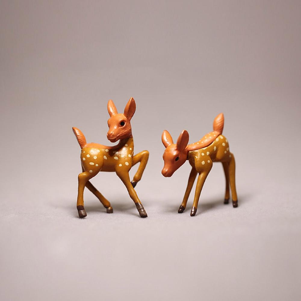 Home Decor Cute Terrarium Fairy Garden Bonsai Ornament Miniature Animal Figurine Sika Deer