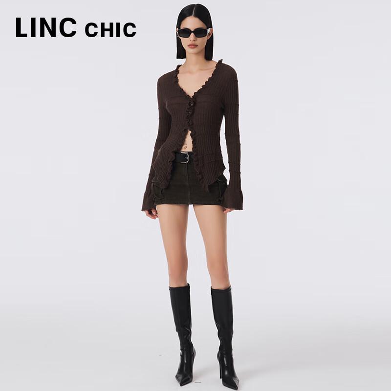 Jinyujie Women's V-Neck Slim-Fit Knit Cardigan