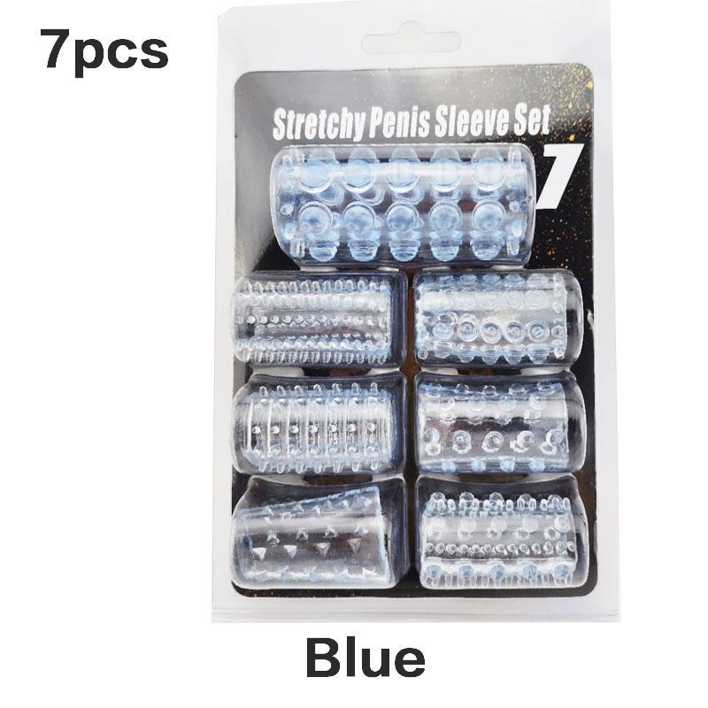 WAKEWAY 6Pcs/7Pcs Cock Ring Penis Enlarge Sleeve Lock Semen Sex Toys for Men Delay Ejaculation Cockring Sex Products Adult
