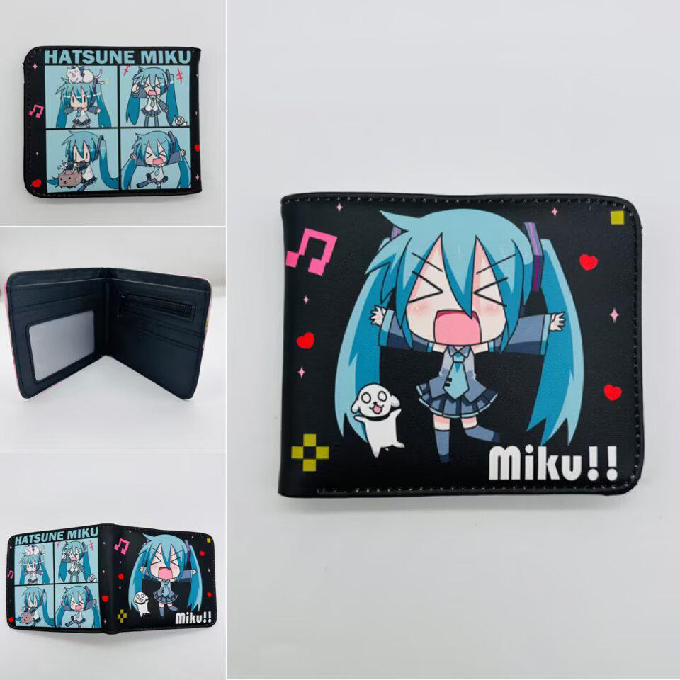 Hatsune Miku Anime Portemonnee & Kaarthouder - Heren & Dames Lederen Portemonnee met Geldclip.