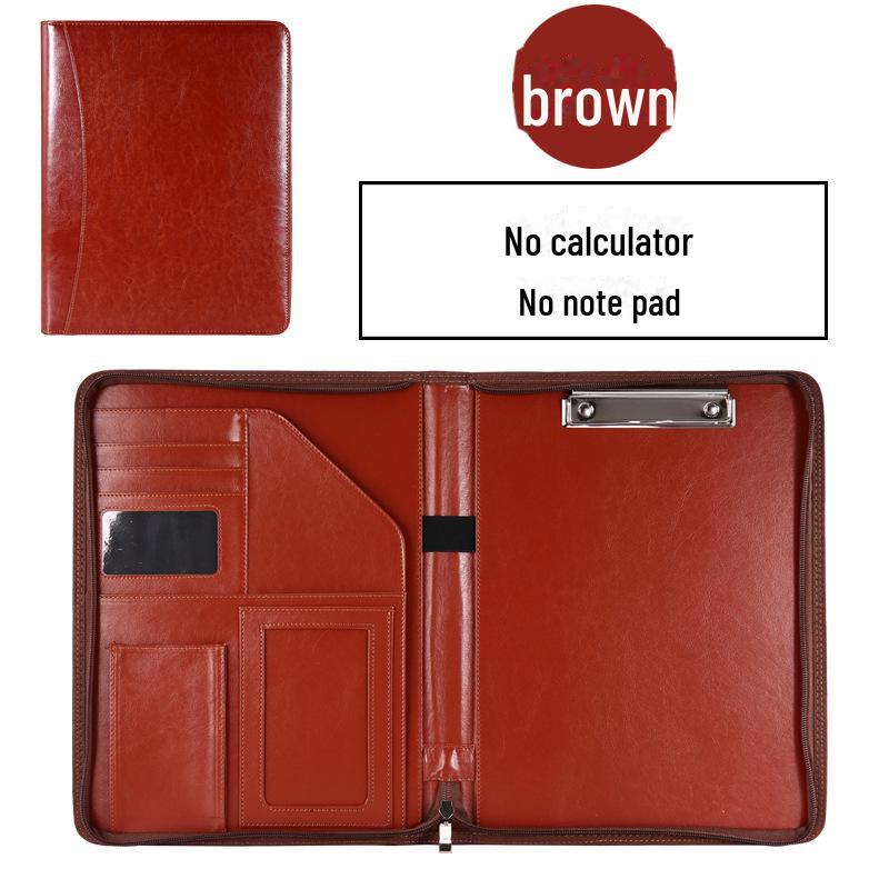 

Кожаная многофункциональная офисная папка формата А4 с калькулятором и молнией для деловых контрактов