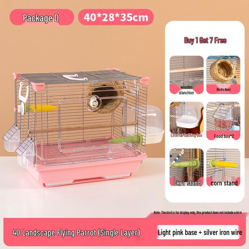 Acrylic Parrot and Budgie Cage: Large Ornamental Villa for Cockatiel, Finch & More