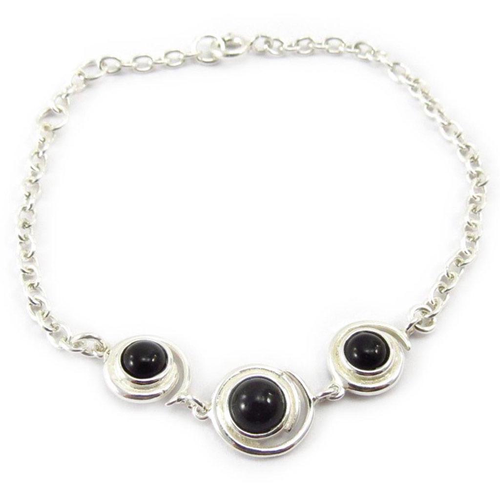 

Les Trésors De Lily [J5707] - Серебряный браслет Jet Black Goddess черное серебро (родированное покрытие) - 10 мм