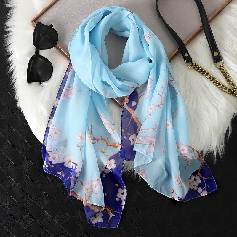 Print Chiffon Hijabs for Women Camping Sunscreen Silk Scarf Islam Khimar Turban Long Wrap Beach Travel Outdoor Hair Accessories