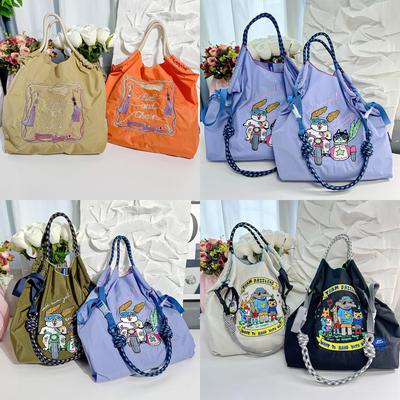 Eco-Friendly Embroidered Waterproof Nylon Underarm Shopping Handbag