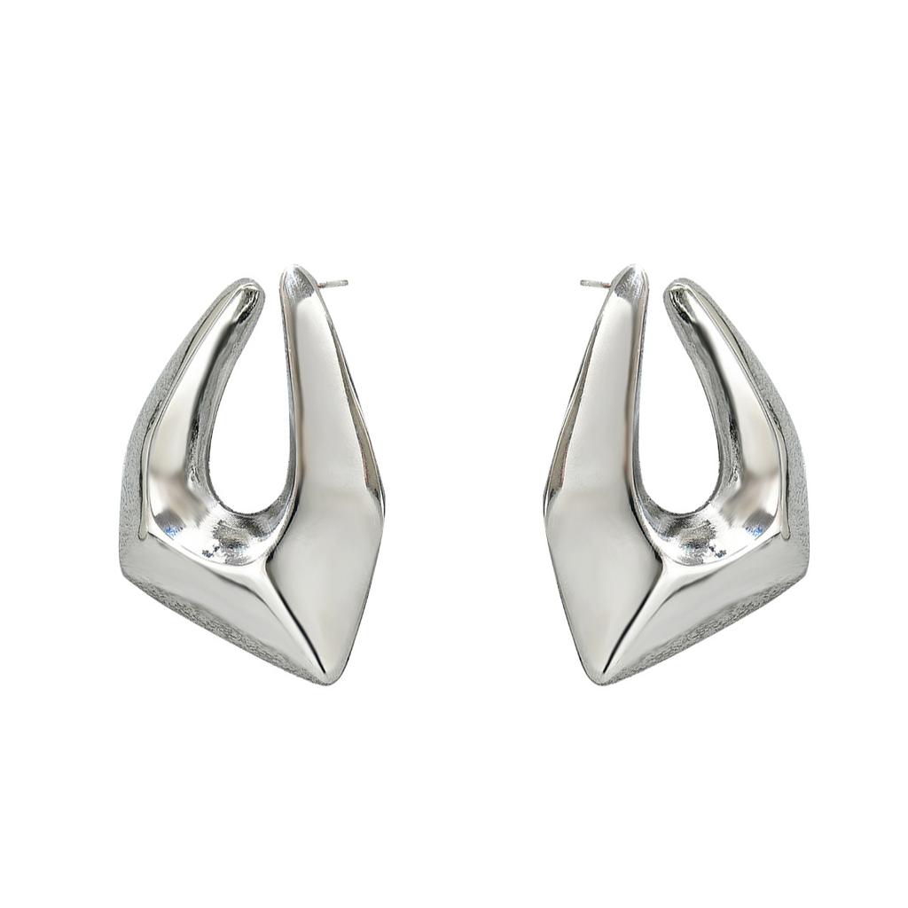 Geometric style women's exaggerated earrings irregular design metal stud earrings high-end versatile earrings