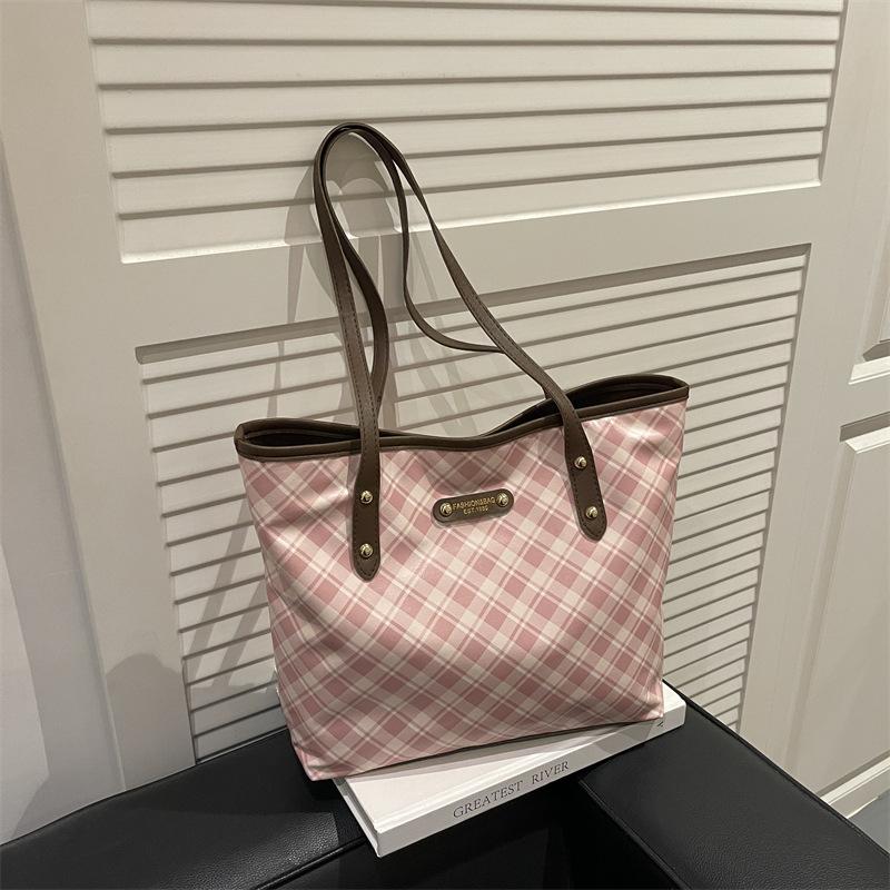 Underarm bag women s 2 new plaid shoulder bag large capacity commuter bag portable holder