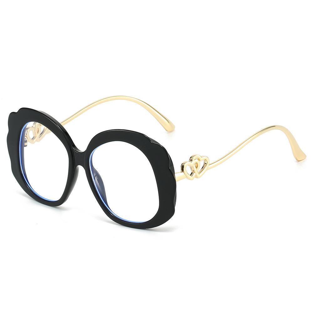 

Fashion Leopard Print Double Heart Decorative Glasses Frame, Anti-Blue Light Full Frame Flat Glasses For Women, Retro Can Be Matched With Myopia anti-blue light