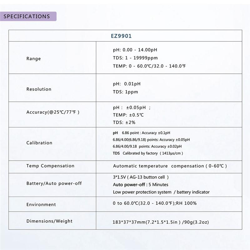 2026+ TDS / PH / TEMP Three in One Test Pen Ph Pen Ph Water Quality Test Pen