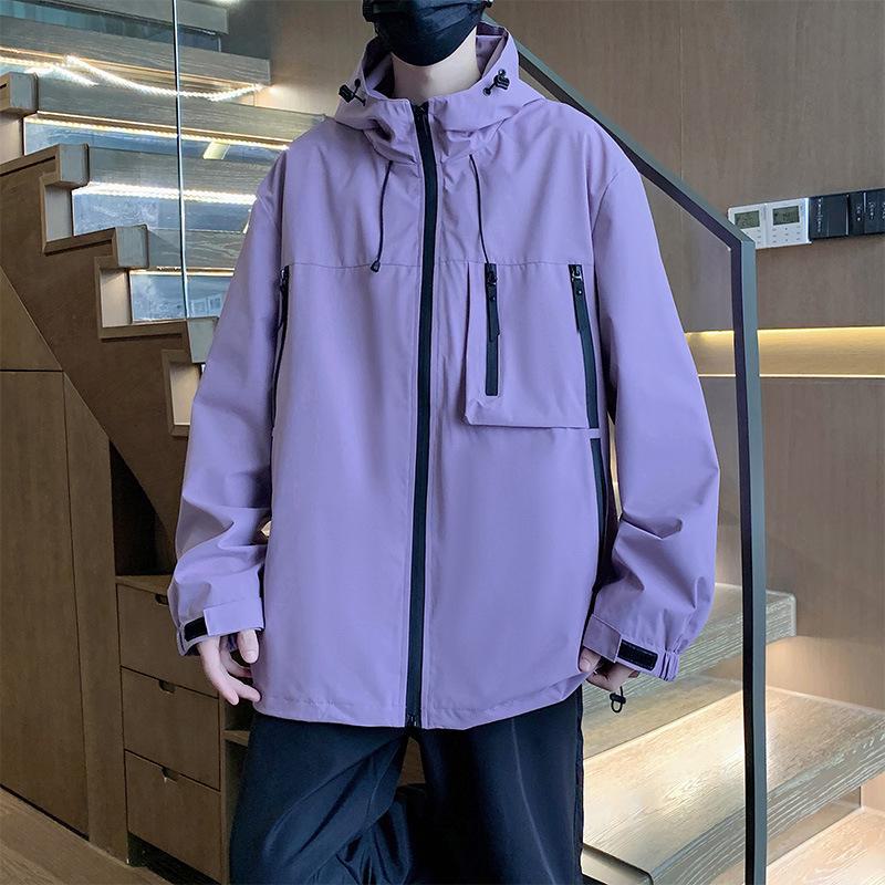 

Весна 2024 г., унисекс, рабочая куртка с капюшоном - модные мужские топы для активного отдыха J6687 3XL фиолетовый