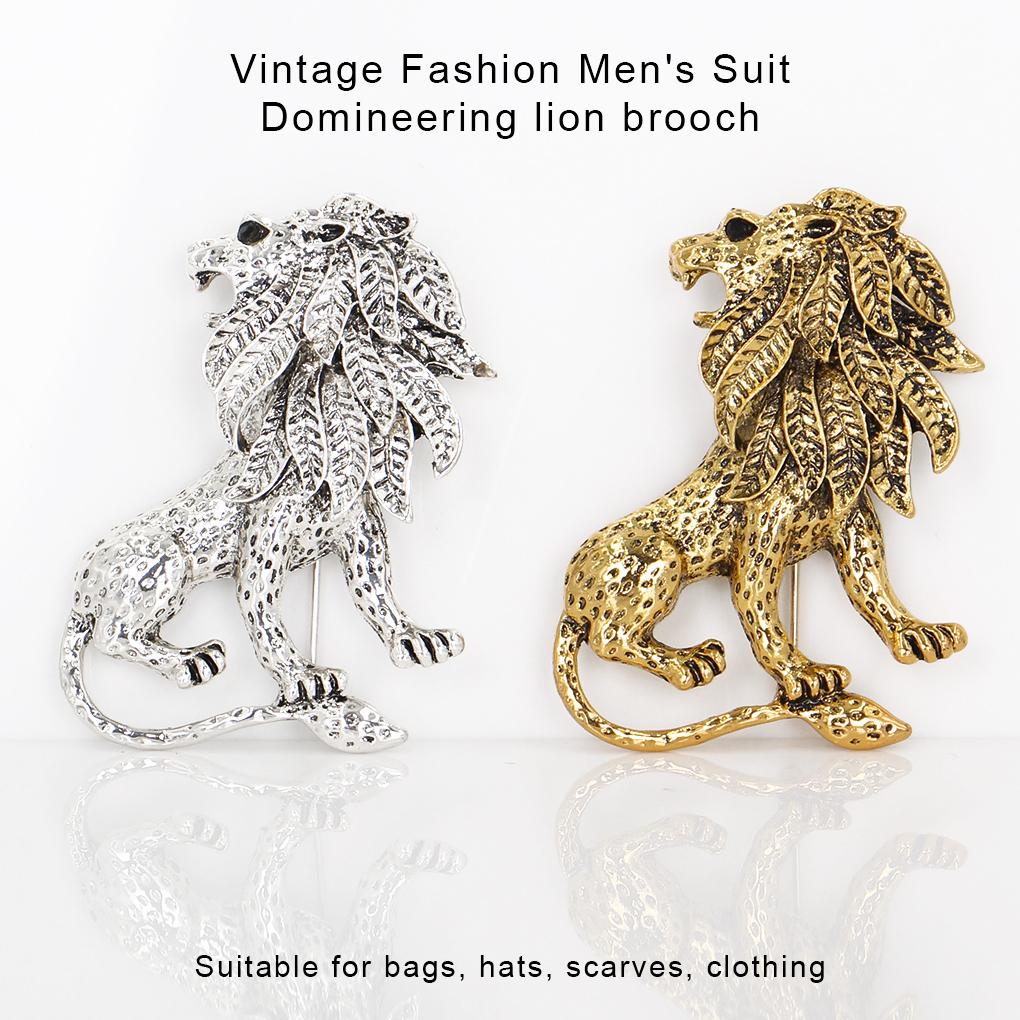 Men Animal Shaped Brooch Pin Zinc Alloy Breastpin Retro Brooches Decor Jewelry for Dating Party Present Ornaments